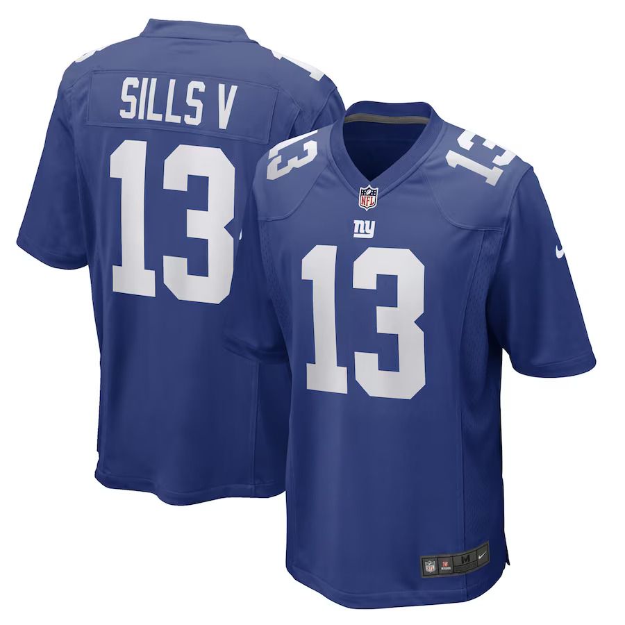 Men New York Giants #13 David Sills V Nike Royal Game Player NFL Jersey